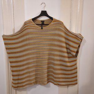 Lafayette 148 New York cotton silk poncho one size